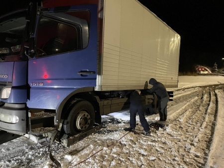 Репатриране на 15 тоннен Мерцедес Атего с повреден двигател около Витиня