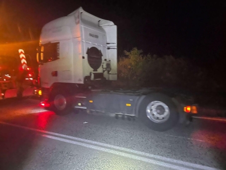 Репатриране на Скания влекач превозващ близо 20 тона портокали с повреден двигател на главен път София-Варна.